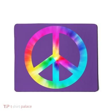 Trippy Rainbow Peace Sign Mousepad