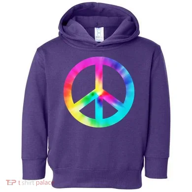 Trippy Rainbow Peace Sign Toddler Hoodie