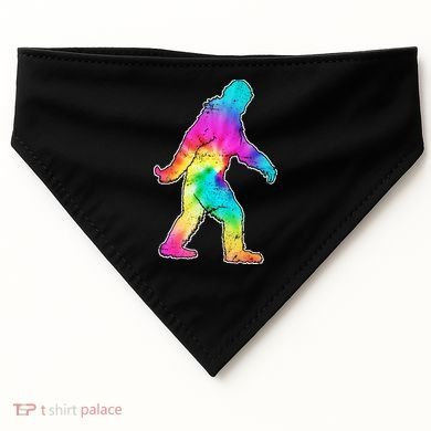 Trippy Sasquatch Tie Dye Colorful Bigfoot USA-Made Doggie Bandana