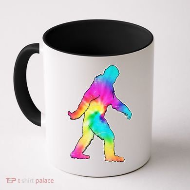 Trippy Sasquatch Tie Dye Colorful Bigfoot Coffee Mug
