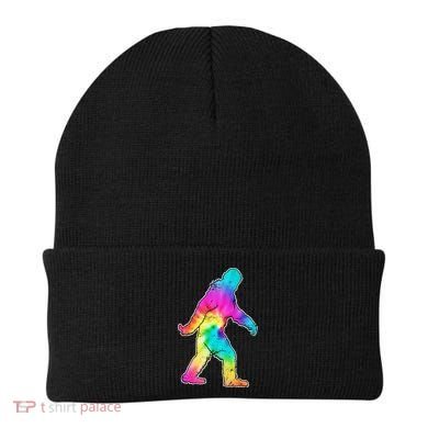 Trippy Sasquatch Tie Dye Colorful Bigfoot Beanie
