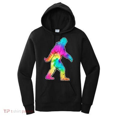 Trippy Sasquatch Tie Dye Colorful Bigfoot Women's Hoodie