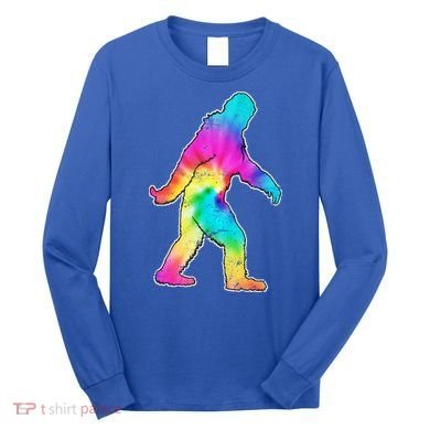 Trippy Sasquatch Tie Dye Colorful Bigfoot Long Sleeve Shirt