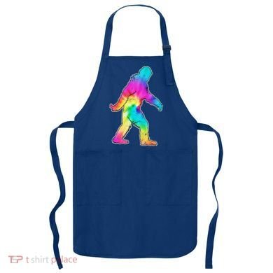 Trippy Sasquatch Tie Dye Colorful Bigfoot Apron