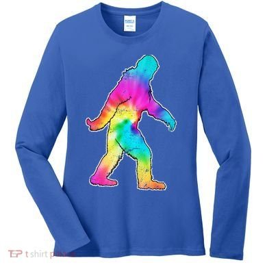 Trippy Sasquatch Tie Dye Colorful Bigfoot Women's Long Sleeve Shirt