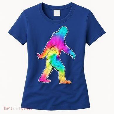 Trippy Sasquatch Tie Dye Colorful Bigfoot Women's T-Shirt