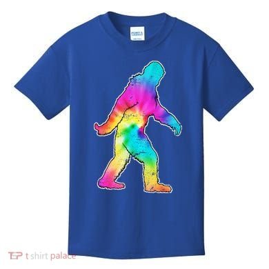 Trippy Sasquatch Tie Dye Colorful Bigfoot Kids T-Shirt
