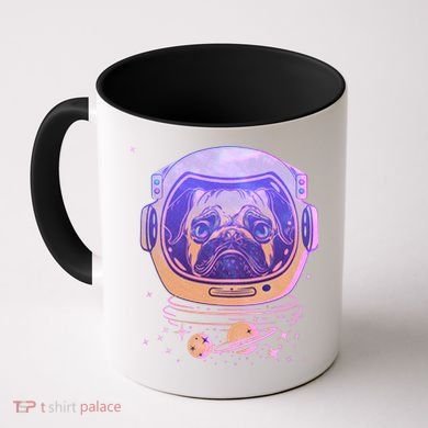 Trippy Space Colors Astronaut Pug Dog Coffee Mug