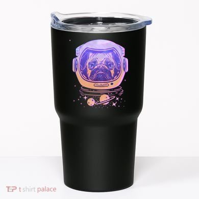 Trippy Space Colors Astronaut Pug Dog Tumbler