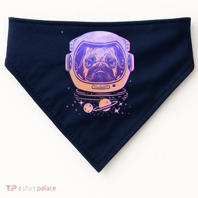Trippy Space Colors Astronaut Pug Dog USA-Made Doggie Bandana