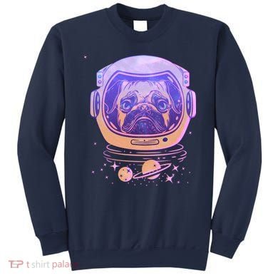 Trippy Space Colors Astronaut Pug Dog Sweatshirt