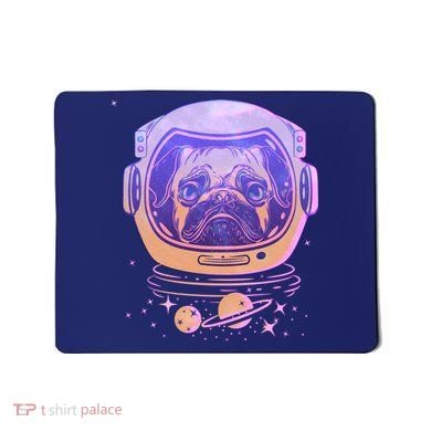 Trippy Space Colors Astronaut Pug Dog Mousepad