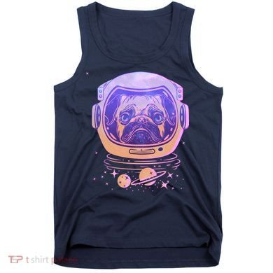 Trippy Space Colors Astronaut Pug Dog Tank Top
