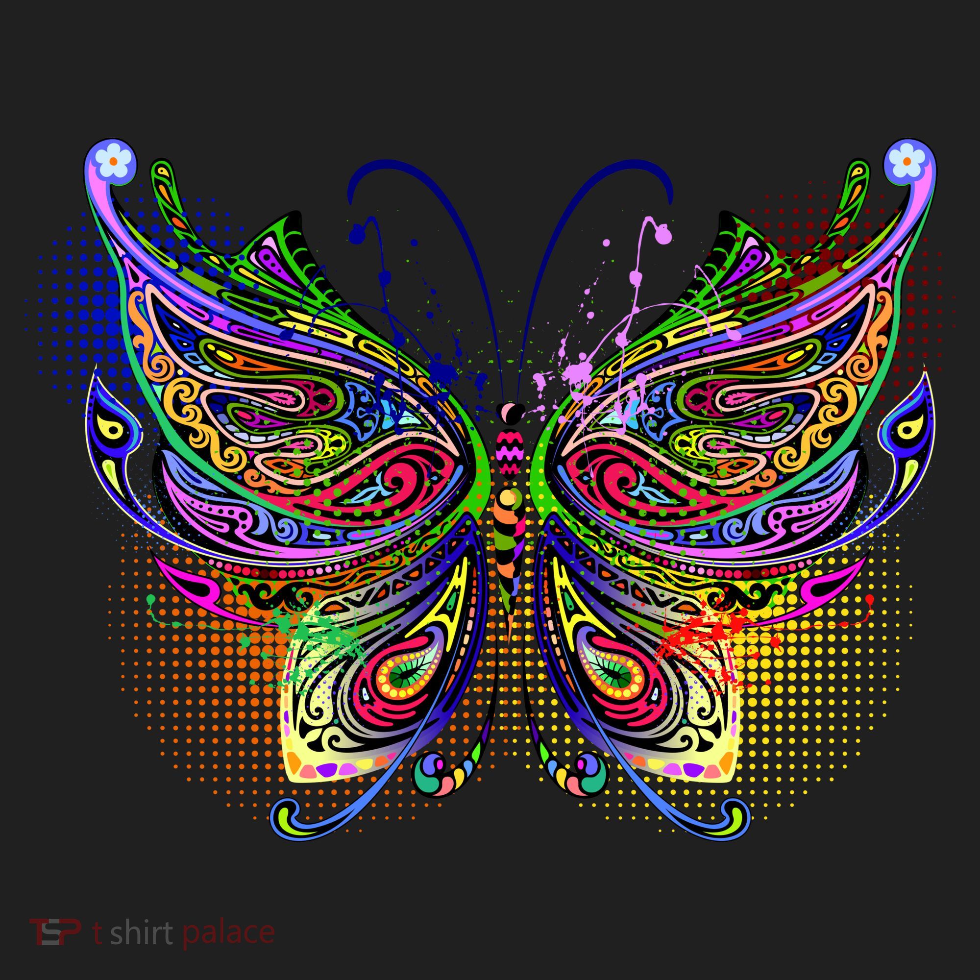Trippy Variegated Butterfly Golf Towel
