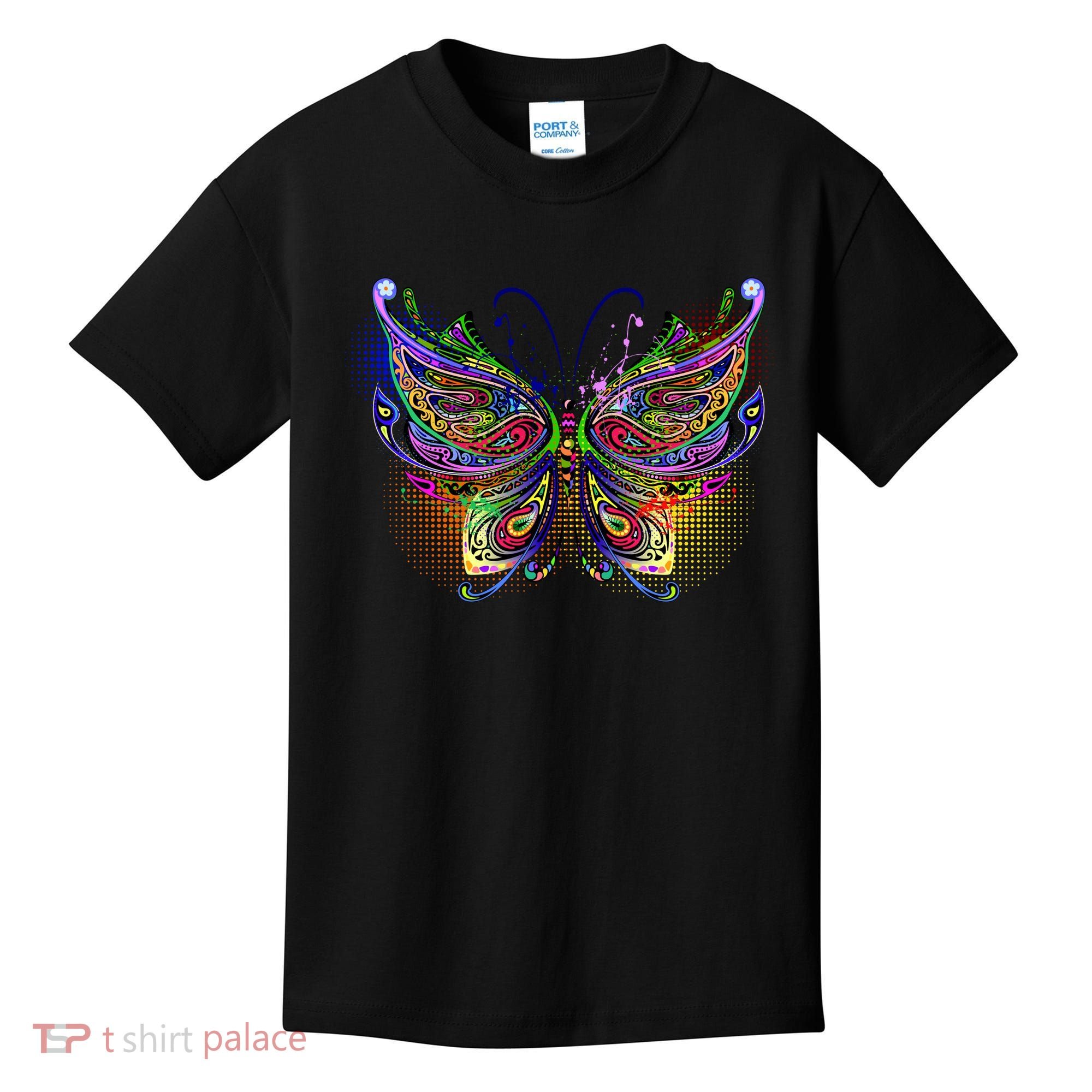 Trippy Variegated Butterfly Kids T-Shirt