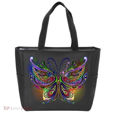 Trippy Variegated Butterfly Tote Bag