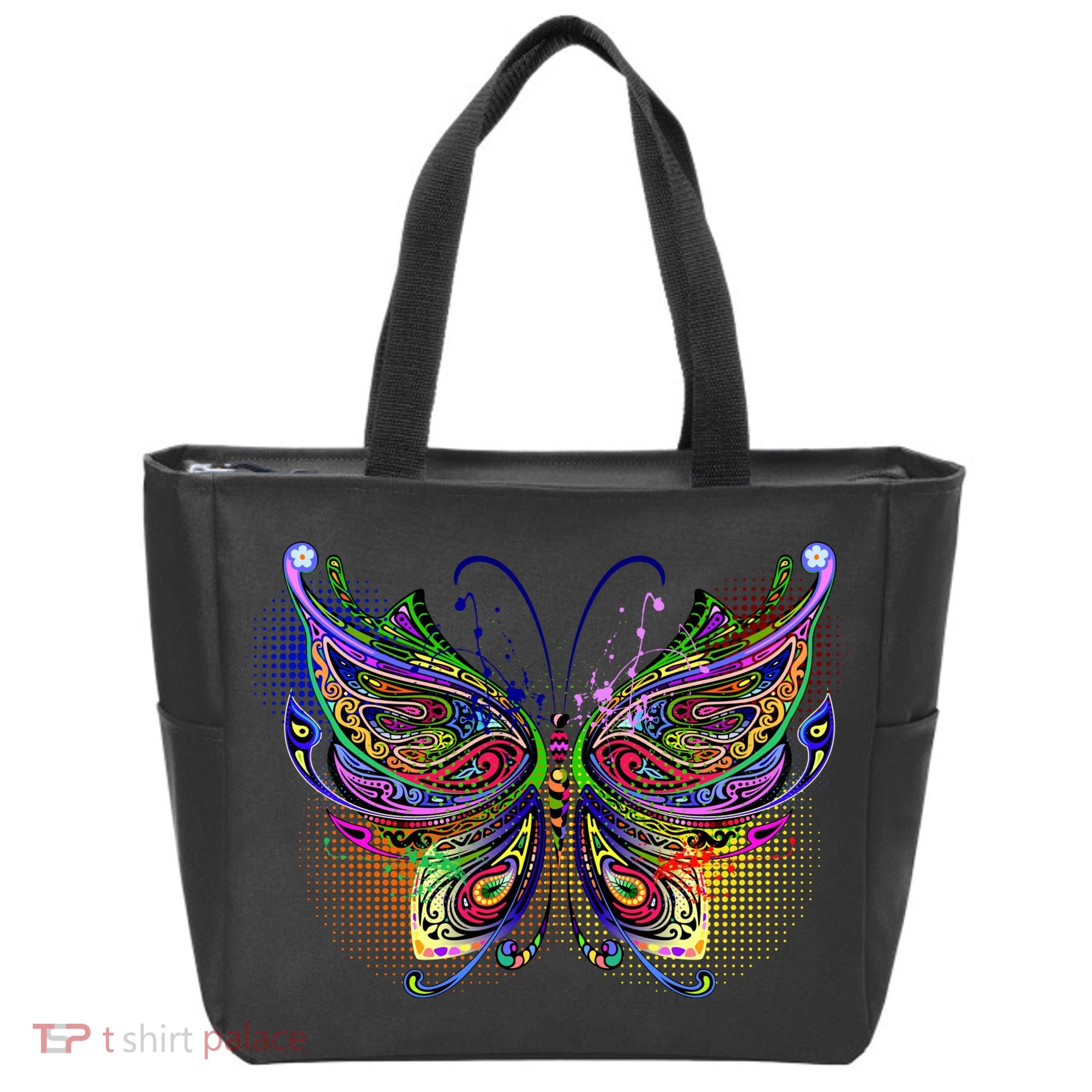 Trippy Variegated Butterfly Tote Bag