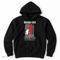 Thin Red Line Firefighter Cross Bible Verse American Flag Hoodie thumb 0