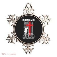 Thin Red Line Firefighter Cross Bible Verse American Flag Ornament thumb 0