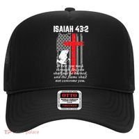 Thin Red Line Firefighter Cross Bible Verse American Flag Hat thumb 0