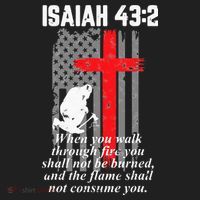 Thin Red Line Firefighter Cross Bible Verse American Flag Hat thumb 2