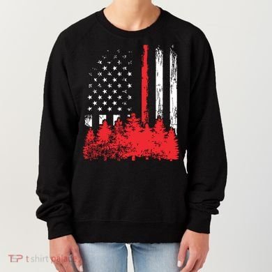 Thin Red Line American Flag Wildland Firefighter Shirts Gift Women's Sweatshirt