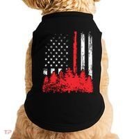 Thin Red Line American Flag Wildland Firefighter Shirts Gift Doggie Tank thumb 0