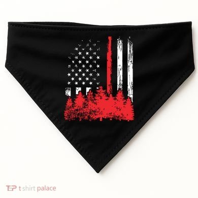Thin Red Line American Flag Wildland Firefighter Shirts Gift USA-Made Doggie Bandana