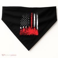 Thin Red Line American Flag Wildland Firefighter Shirts Gift USA-Made Doggie Bandana thumb 0