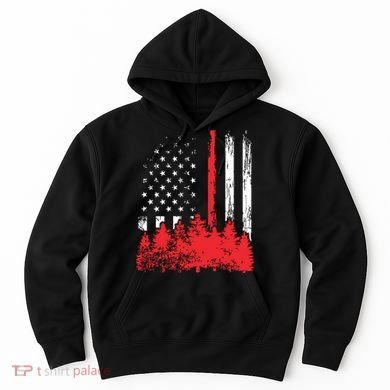 Thin Red Line American Flag Wildland Firefighter Shirts Gift Hoodie