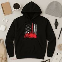 Thin Red Line American Flag Wildland Firefighter Shirts Gift Hoodie thumb 3