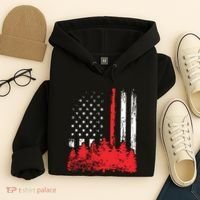 Thin Red Line American Flag Wildland Firefighter Shirts Gift Hoodie thumb 4