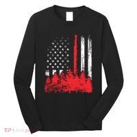 Thin Red Line American Flag Wildland Firefighter Shirts Gift Long Sleeve Shirt thumb 0