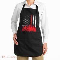 Thin Red Line American Flag Wildland Firefighter Shirts Gift Apron thumb 2