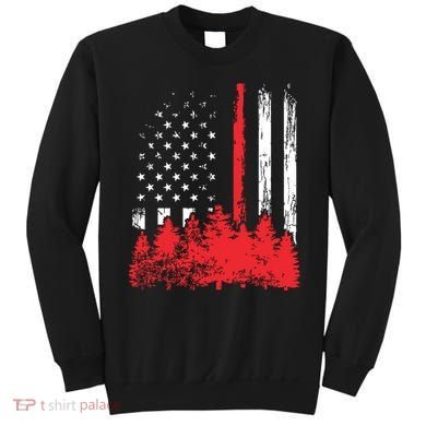 Thin Red Line American Flag Wildland Firefighter Shirts Gift Sweatshirt