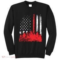 Thin Red Line American Flag Wildland Firefighter Shirts Gift Sweatshirt thumb 0