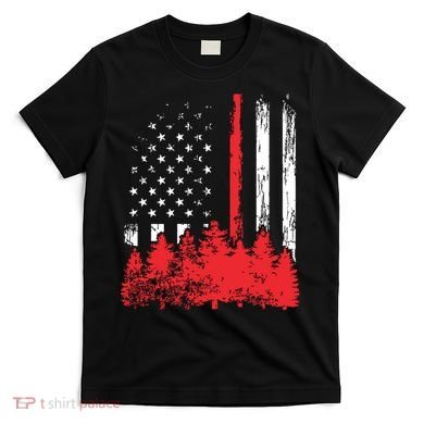 Thin Red Line American Flag Wildland Firefighter Shirts Gift T-Shirt