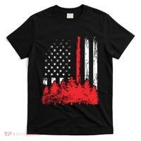 Thin Red Line American Flag Wildland Firefighter Shirts Gift T-Shirt thumb 0