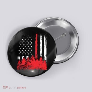 Thin Red Line American Flag Wildland Firefighter Shirts Gift Button