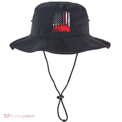 Thin Red Line American Flag Wildland Firefighter Shirts Gift Bucket Hat