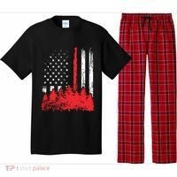 Thin Red Line American Flag Wildland Firefighter Shirts Gift Pajama Set thumb 0