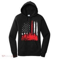 Thin Red Line American Flag Wildland Firefighter Shirts Gift Women's Hoodie thumb 0