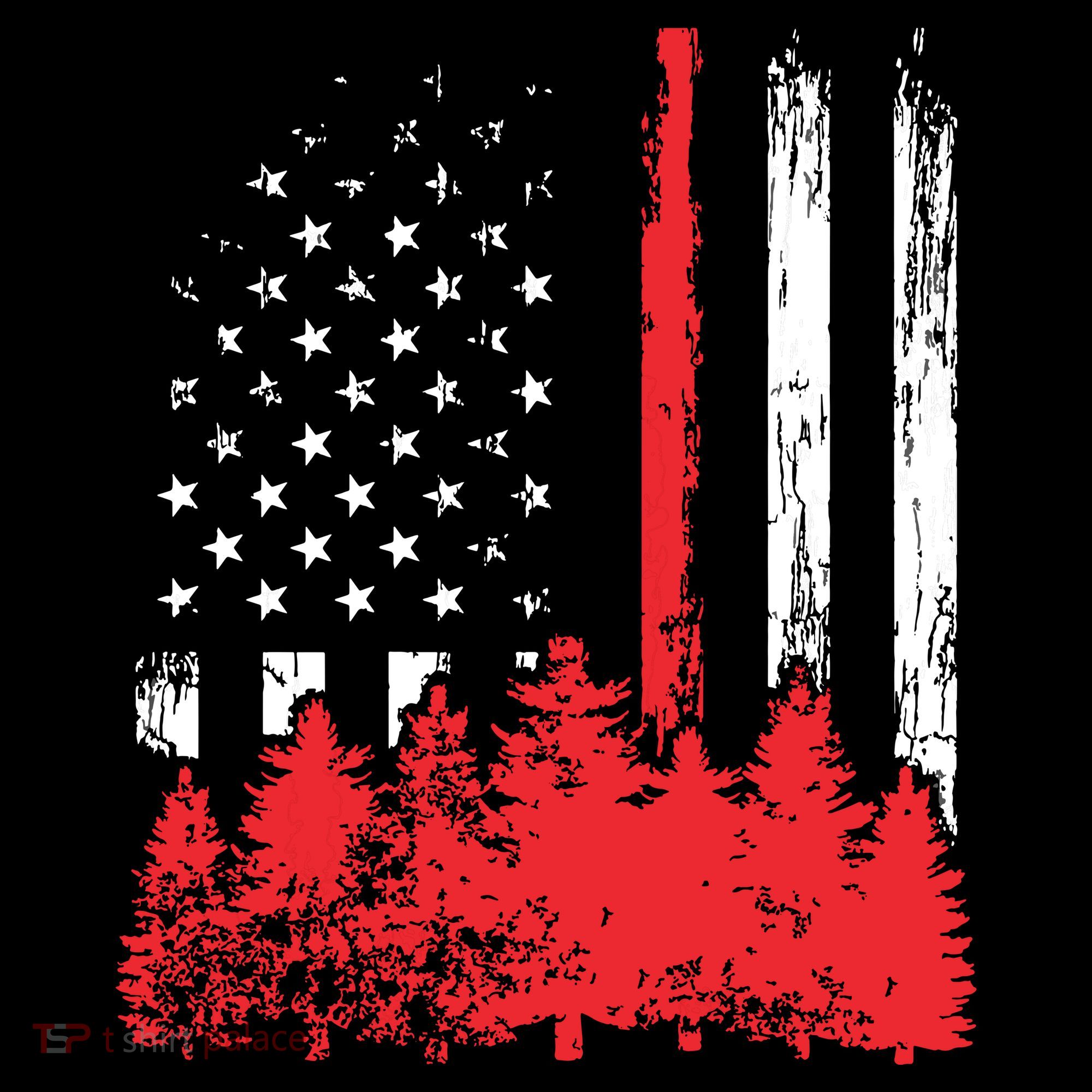 Thin Red Line American Flag Wildland Firefighter Shirts Gift Women's Hoodie
