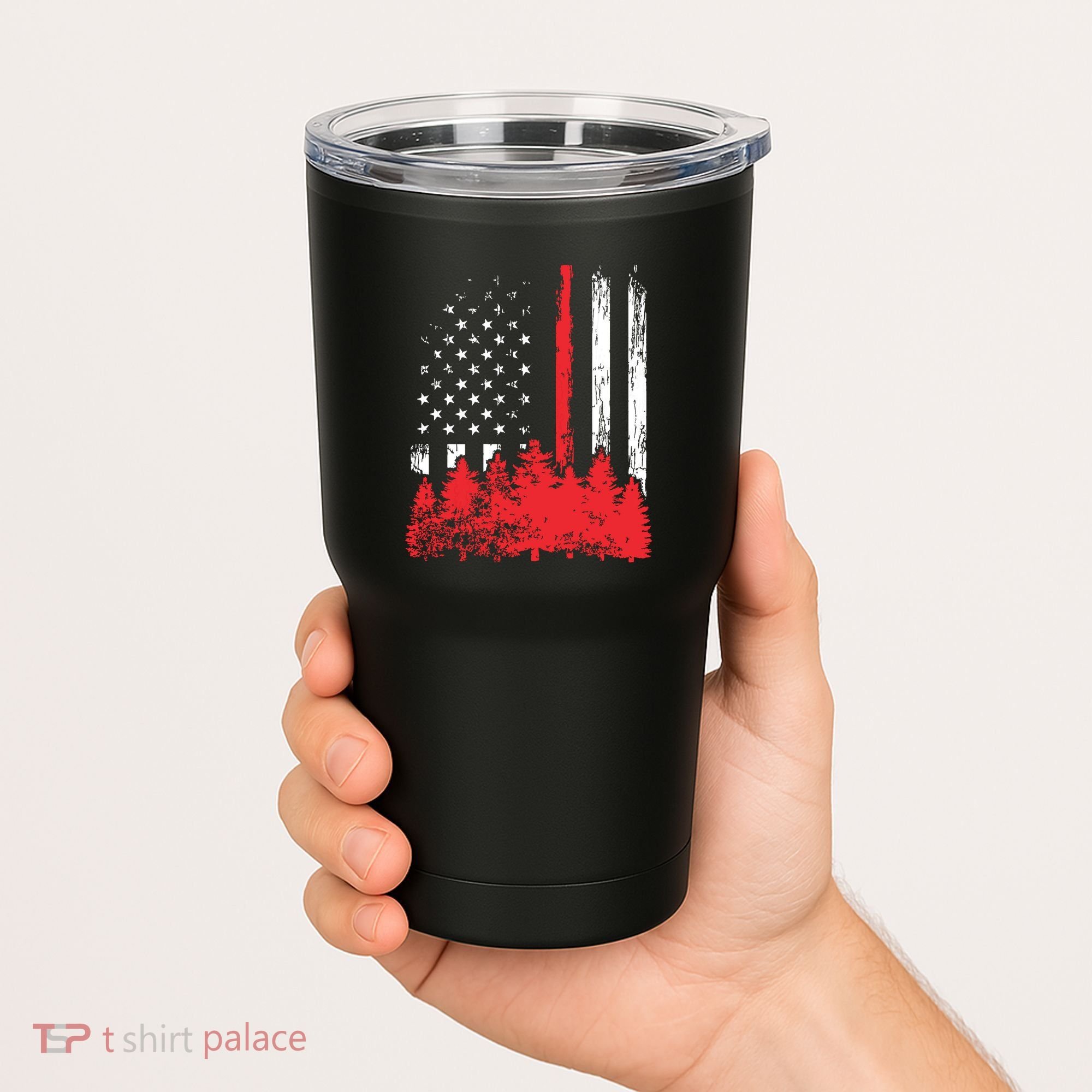 Thin Red Line American Flag Wildland Firefighter Shirts Gift Tumbler
