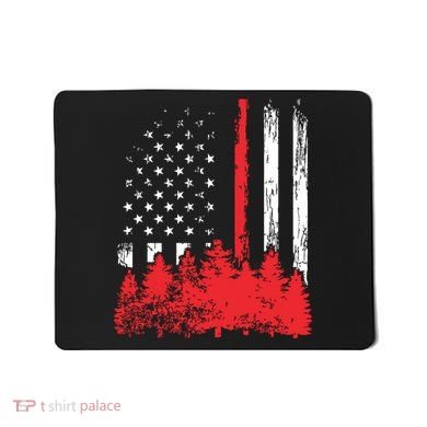 Thin Red Line American Flag Wildland Firefighter Shirts Gift Mousepad
