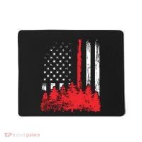 Thin Red Line American Flag Wildland Firefighter Shirts Gift Mousepad thumb 0