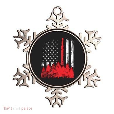 Thin Red Line American Flag Wildland Firefighter Shirts Gift Ornament