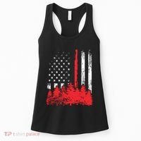 Thin Red Line American Flag Wildland Firefighter Shirts Gift Women's Tank Top thumb 0