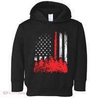 Thin Red Line American Flag Wildland Firefighter Shirts Gift Toddler Hoodie thumb 0