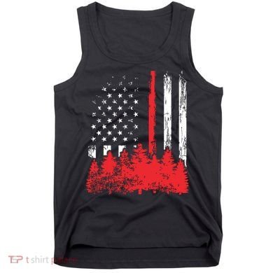 Thin Red Line American Flag Wildland Firefighter Shirts Gift Tank Top